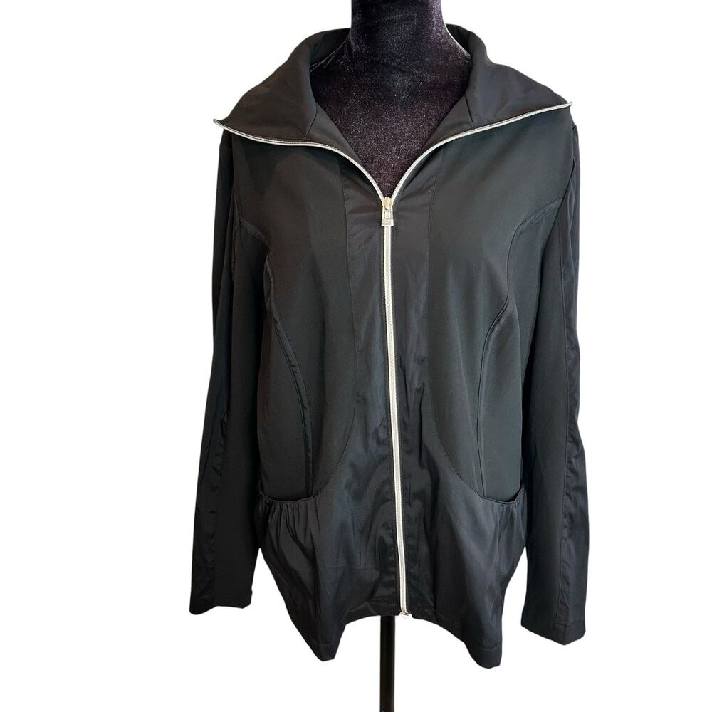 Zenergy by Chico's Women's Full Zip Jacket Long Sleeve Stretch Black Size 1